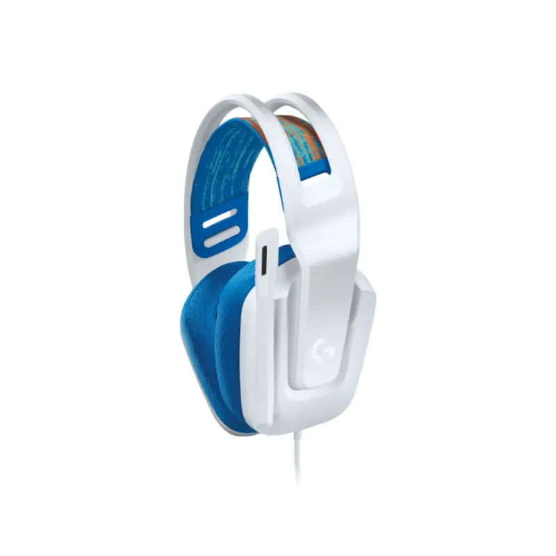 AUDÍFONOS DE DIADEMA GAMING DE COLOR BLANCO LOGITECH DE CABLE CON MICRÓFONO PLUG-AND-PLAY G335
